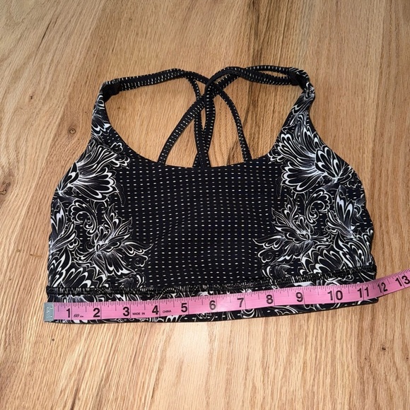Lululemon Energy Bra Infinity Energy Bra Alpine White Black Size 4 - Picture 8 of 9